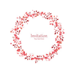 invitation card with floral wreath for your design