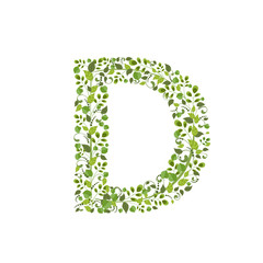 Spring green leaves. eco letter D