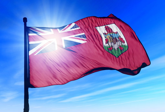 Bermuda flag waving on the wind