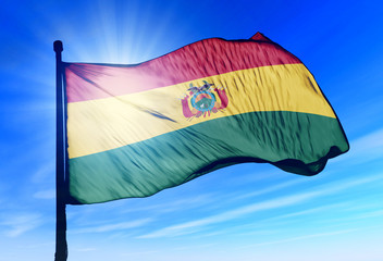 Bolivia flag waving on the wind