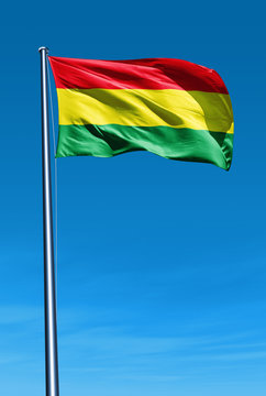 Bolivia flag waving on the wind
