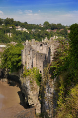Fototapeta premium Tintern abbey cathedral ruins. Abbey was established at 1131. 