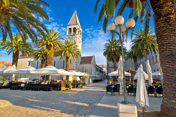 Naklejka premium Town of Trogir palm promenade