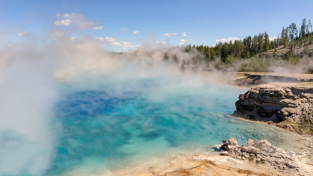 Yellowstone, springs, Excelsior Geyser Crater,  Wyoming, USA