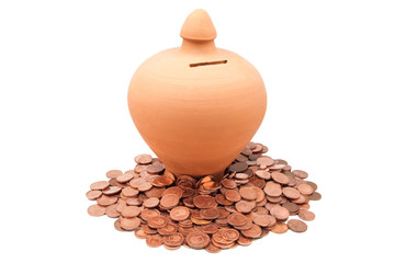 hucha con monedas