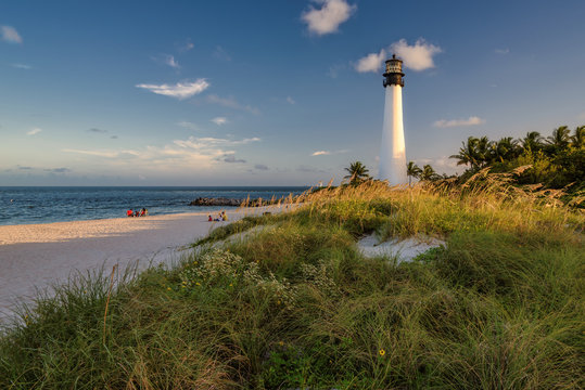 Beach, Cape Florida Lighthouse, Miami, Florida, USA