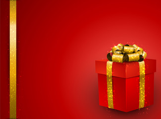 Red gift box background.