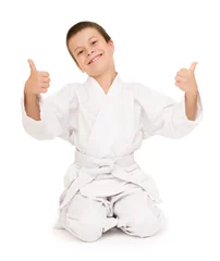 Printed roller blinds Martial arts boy in clothing for martial arts