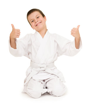 boy in clothing for martial arts