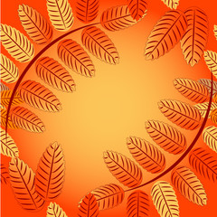 Naklejka premium Autumn seamless background with ornament from leaves of rowan