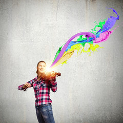 Obraz na płótnie Canvas Girl with violin