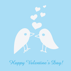 St. Valentine's day greeting card with birds