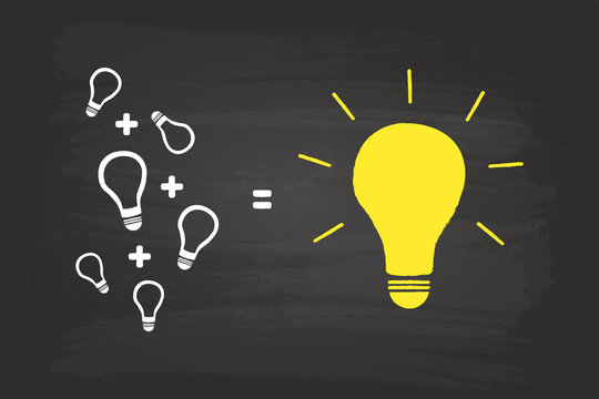 From Small Ideas To Big Success Idea Concept On Blackboard