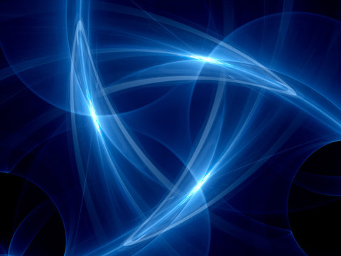 Blue glowing curves in space