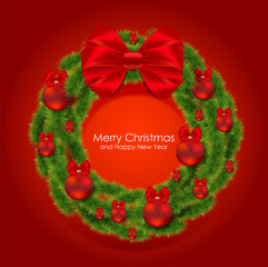 Realistic vector Christmas wreath