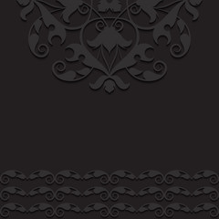 black vintage ornament background
