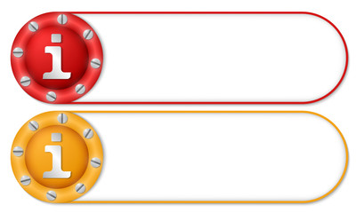 Obraz premium set of two buttons with screws and info sign