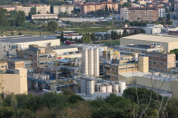 Naklejka premium several manufactures chemical products storage tanks