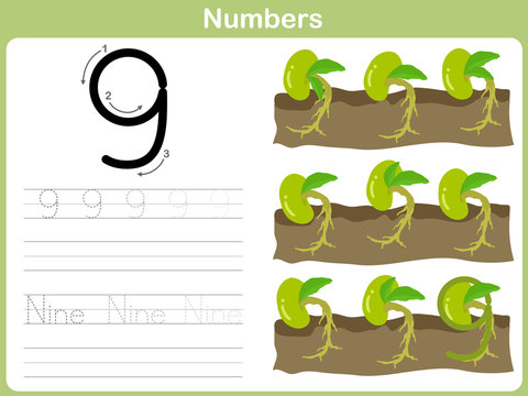 Number Tracing Worksheet: Writing 0-9