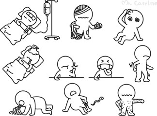 Pencil drawing as vector of patient