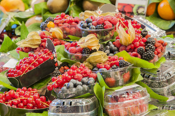 blueberries and blackberries