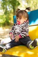 Beautiful girl having fun on holiday spring day