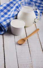 Fresh dairy products - sour cream, milk
