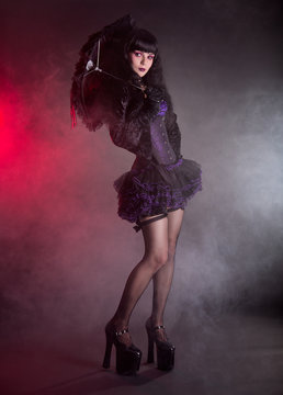 Gothic Lolita Girl With Lace Umbrella