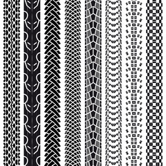 Obraz premium Collection bicycle tire tracks, seamless texture