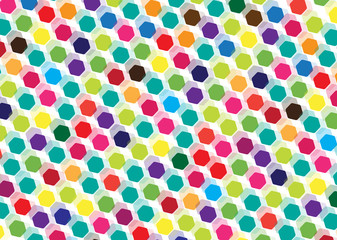 colorful bright hexagons background