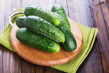 Fresh organic cucumbers