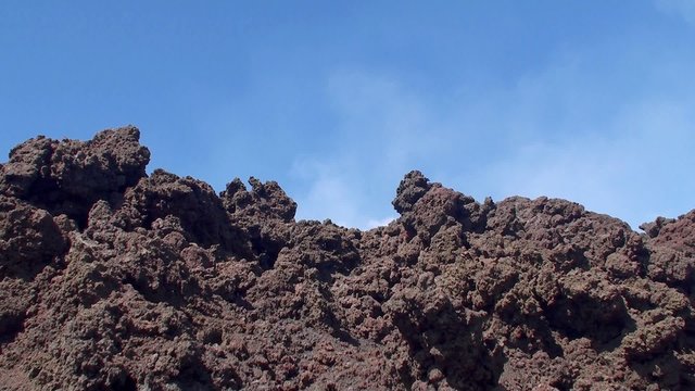 Slag dump at the slope of Mount Etna. Sicily