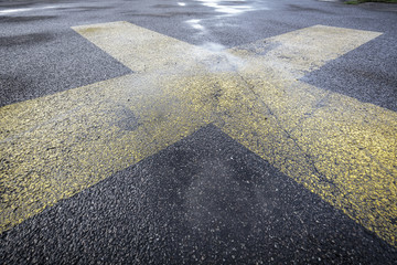road marking on an airstrip background