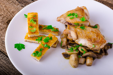Chicken breast with red wine