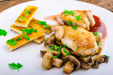 Chicken breast with red wine