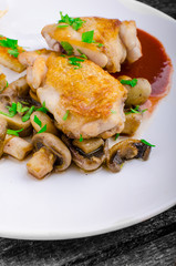 Chicken breast with red wine