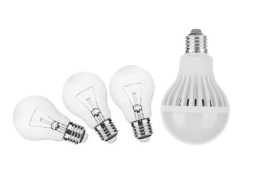 Tungsten Bulbs and LED Bulb Concept