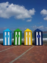 Recycling cubes on beach