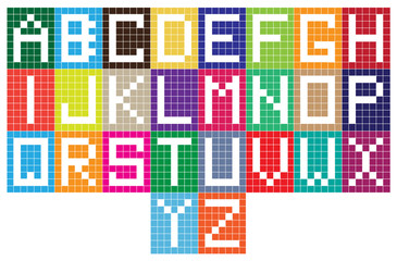 set of digital alphabet letters