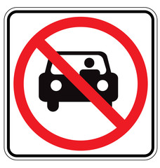 Sign For No Car or No Parking Sign