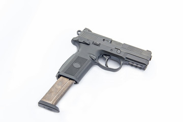 gun and ammo isolated on white