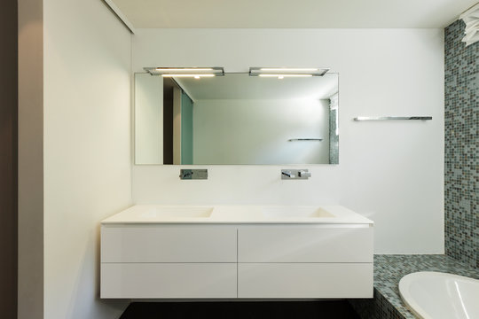 Interior of modern house, bathroom