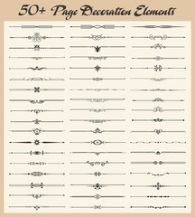 A set of 50+ Page Decoration Design Elements