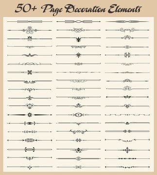 A set of 50+ Page Decoration Design Elements