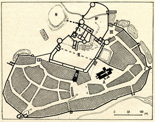 Plan of Cesis and Cesis Castle (Latvia)