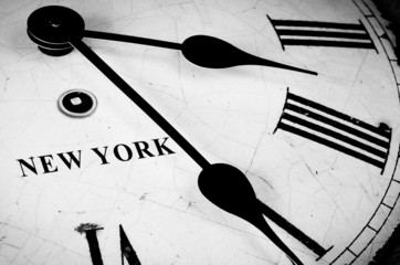 New York black and white clock face