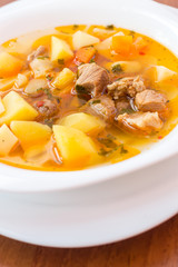 Hungarian goulash (gulyas) soup