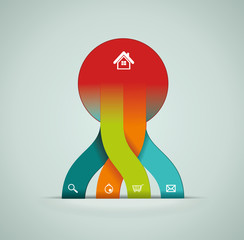 Modern origami style number options banner.