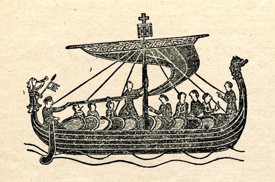 Fototapeta Viking ship (Bayeux Tapestry)