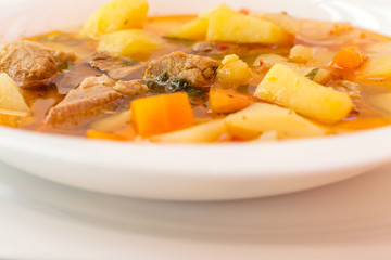 Hungarian goulash (gulyas) soup